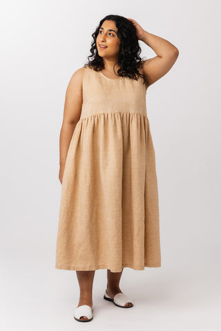 Gathered hem dress sewing pattern