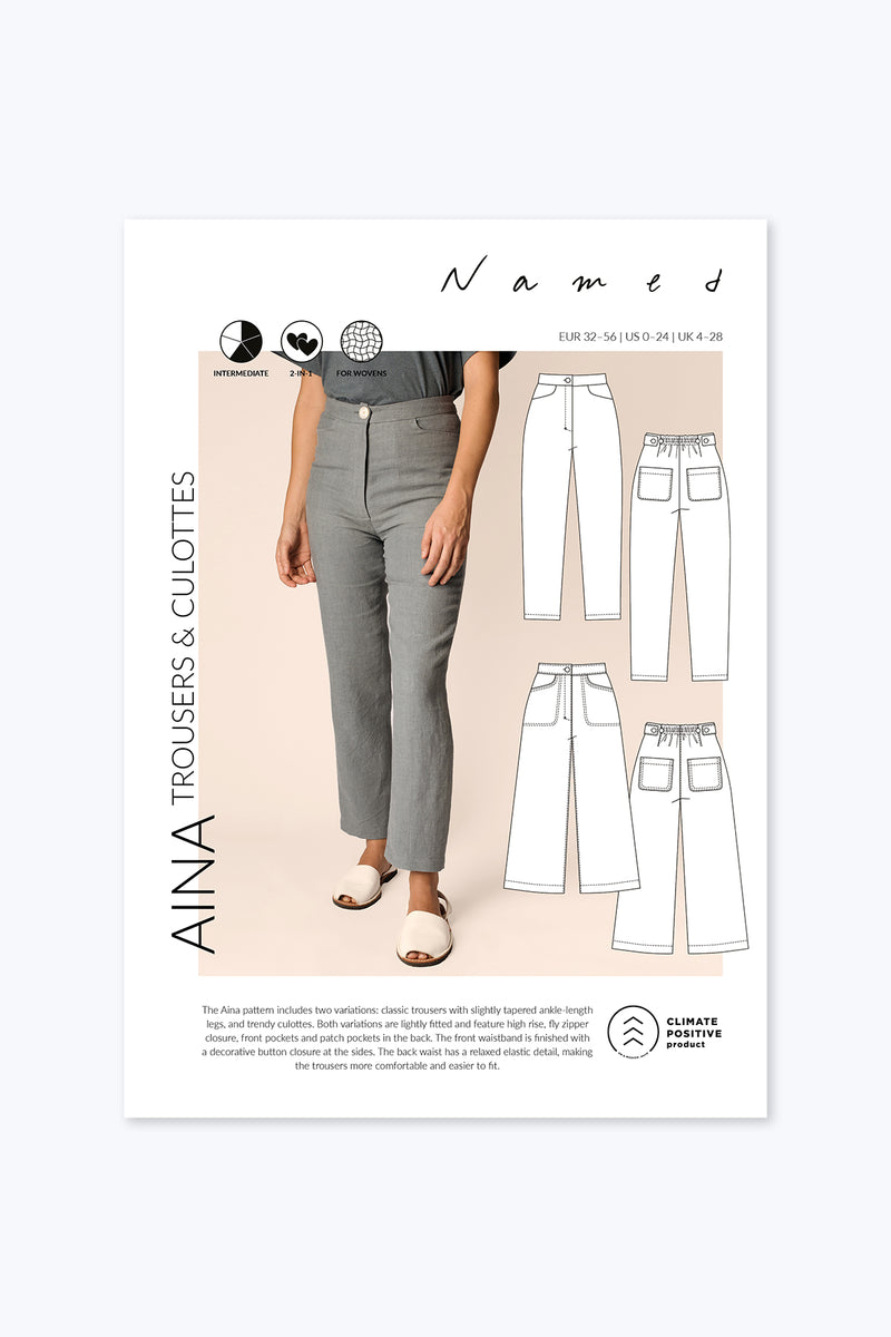 Aina Trousers & Culottes Sewing Pattern | Named Clothing