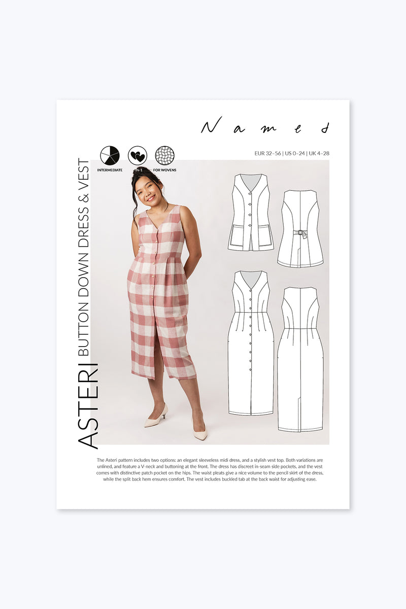 Asteri button down dress & vest Sewing Pattern | Named Clothing Asteri button down dress & vest Sewing Pattern | Named Clothing