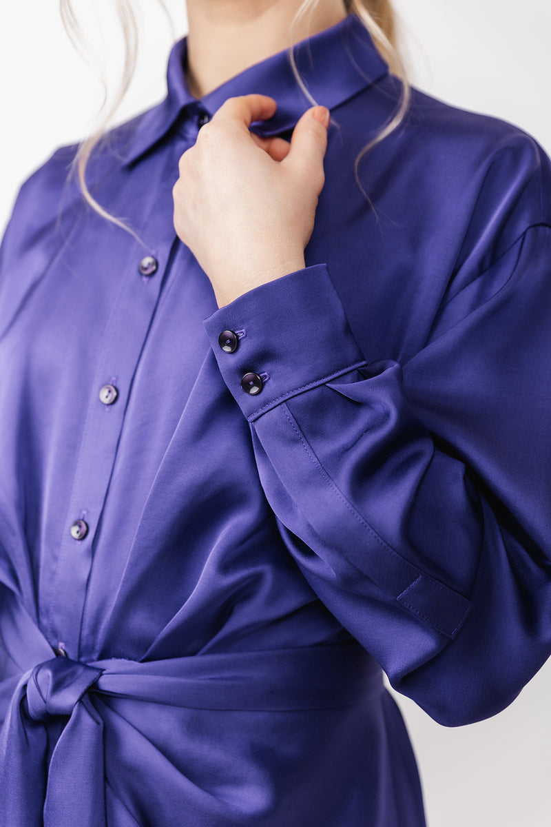 silk shirt dresses Ilta ruched shirt dress Sewing Pattern