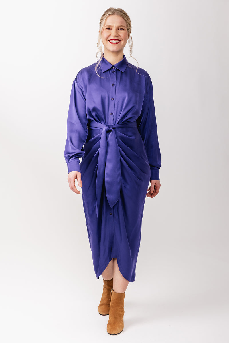 shirt design dress K Design Shirt Dress Blue with Embroidery A760 main image 1