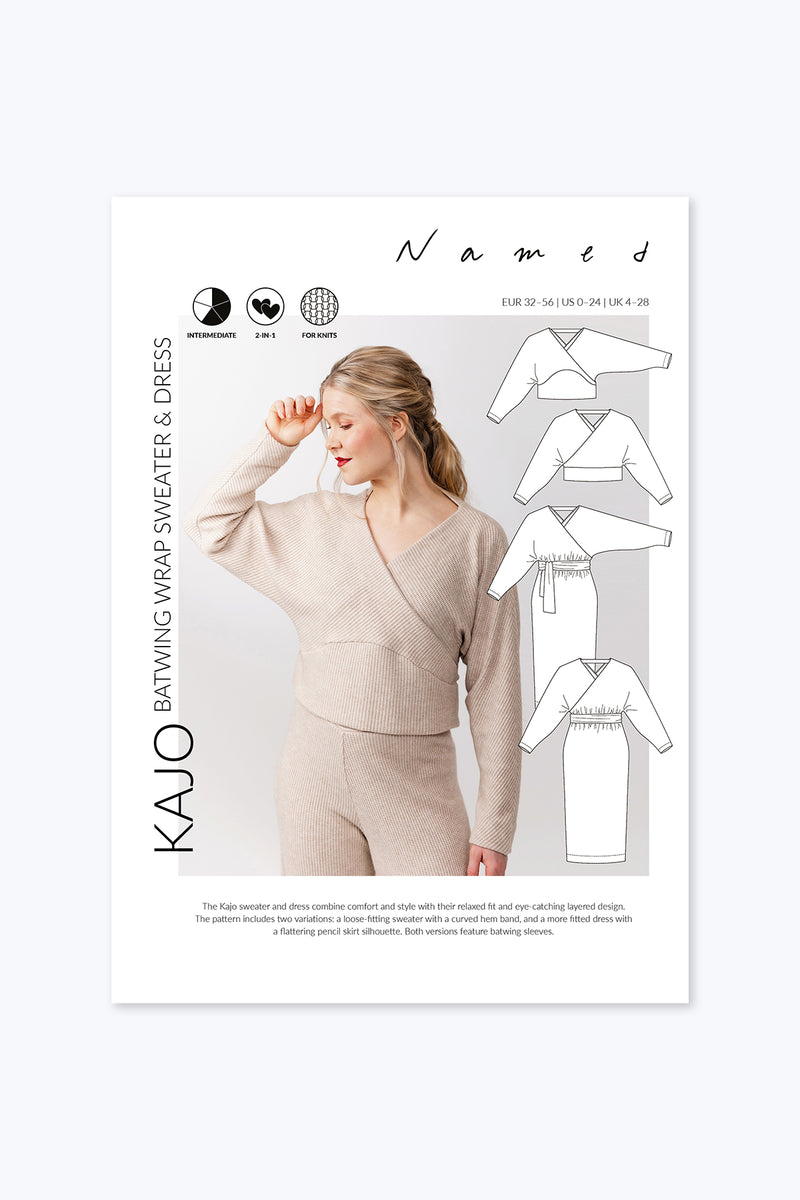 Kajo batwing wrap sweater & dress Sewing Pattern